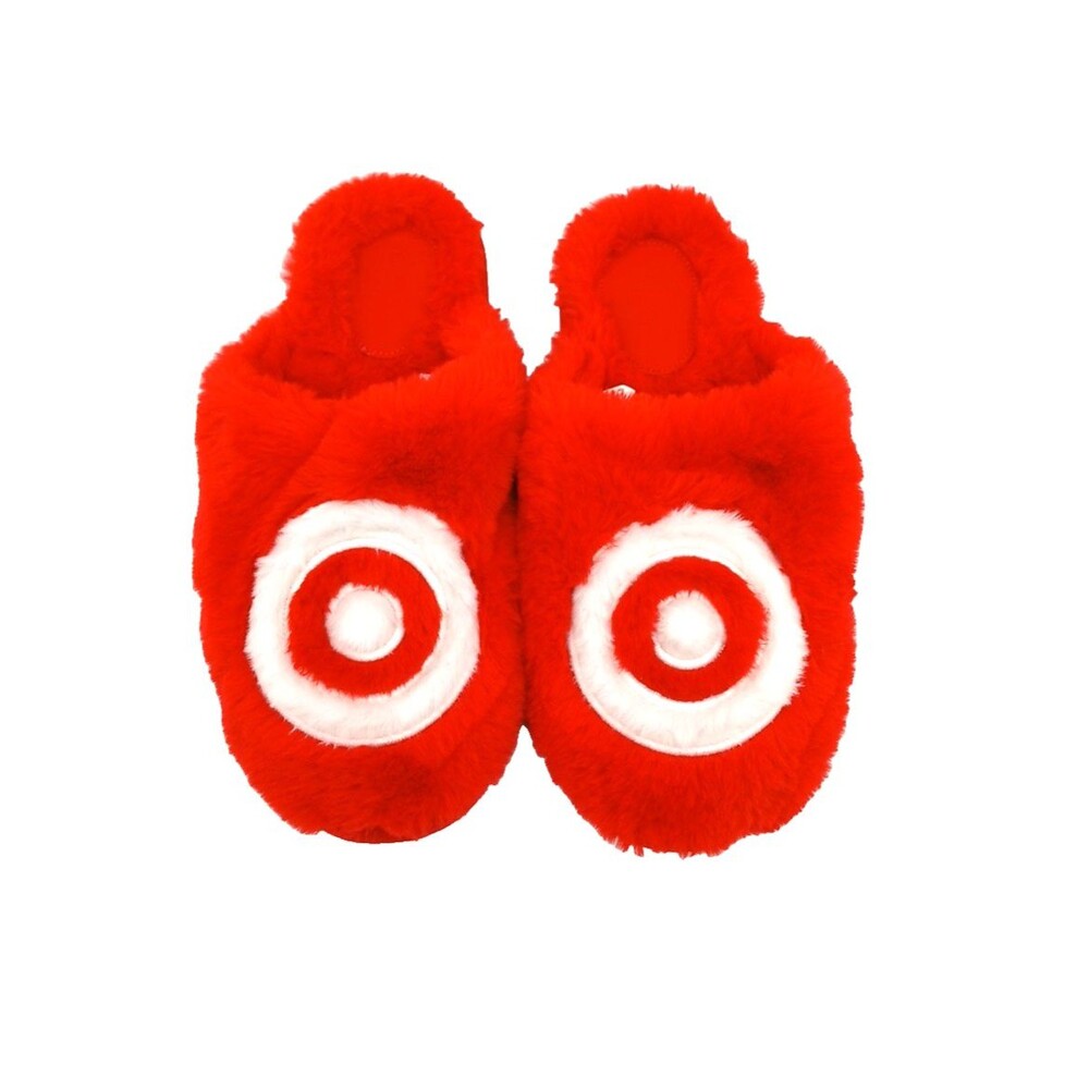 Target Wondershop Red Bullseye Slippers Extra Large XL (W 7-8, M 5-6)